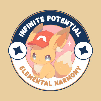Sticker Design Maker Featuring a Theme Inspired by the Pokemon Animated Series ED-6949h