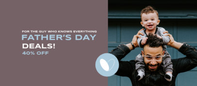 Father's Day Facebook Cover Generator Featuring a Special Deal Offer Ad 4150j-6505