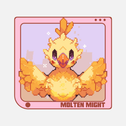 Sticker Design Generator with a Winged Creature Inspired by Pokemon ed6953b