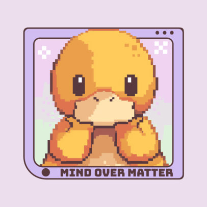 Pokemon-Inspired Sticker Design Maker with an 8-bit Duck Cartoon ed6953d