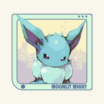 Pokemon-Inspired Sticker Design Template Featuring a Fantasy Creature ed6953e