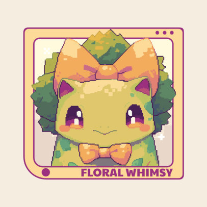 Pokemon-Inspired Sticker Design Creator Featuring a Cute Creature with Ribbons ed6953f