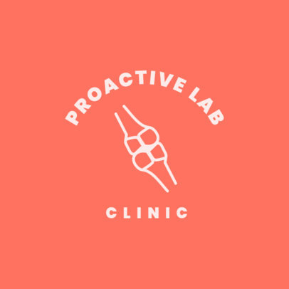 Logo Template With a Bone Icon for a Physiotherapist Clinic