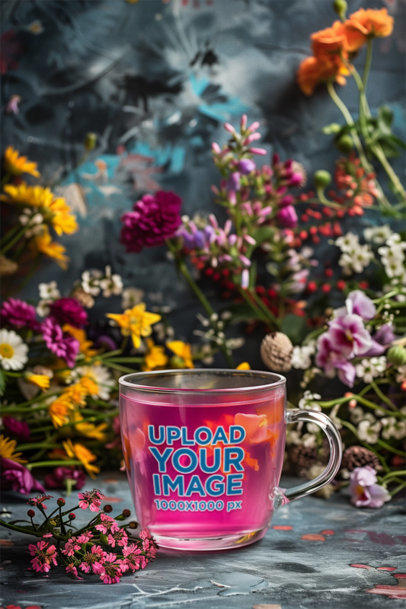 AI-Generated Mockup of a Coffee Mug With a Pink Infusion