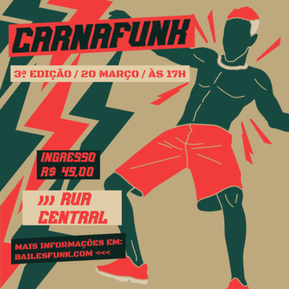 Illustrated Instagram Post Generator for a Brazilian Carnival Event 6475c
