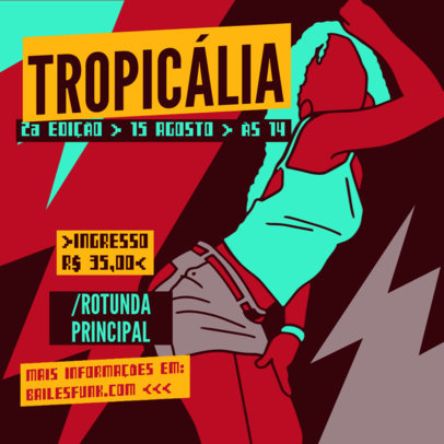 Instagram Post Maker with a Female Dancer Graphic for a Tropical Rhythms Class 6475h