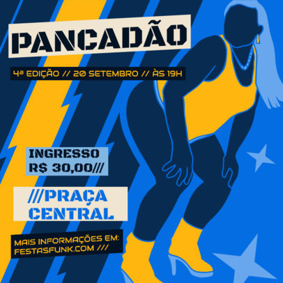 Instagram Post Template with an Illustrated Dancer for a Twerking Workshop 6475i