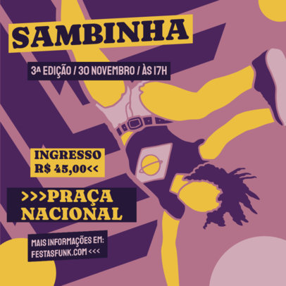 Instagram Post Creator for a Samba Workshop Featuring an Illustrated Dancer 6475j