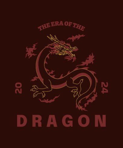 T-Shirt Design Maker Featuring an Aggressive Chinese Dragon Graphic