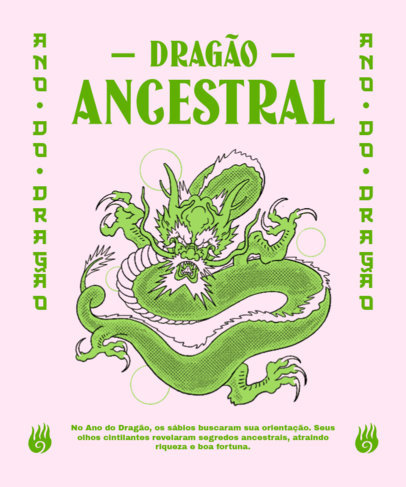 T-Shirt Design Creator for Chinese New Year Featuring a Cool Dragon Illustration