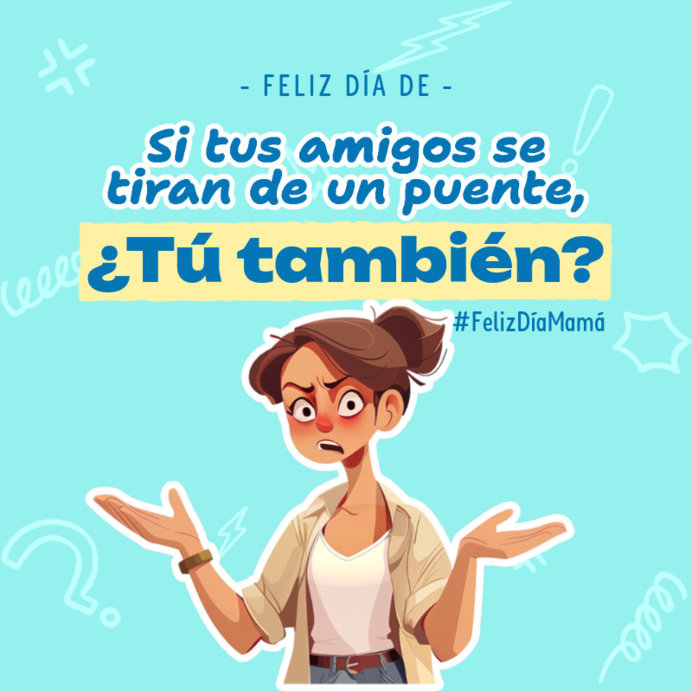 Instagram Post Maker Featuring a Funny Mom Graphic for Mexican Mother's Day