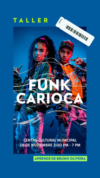 Instagram Story Generator for a Brazilian Funk Workshop Ad 6474c