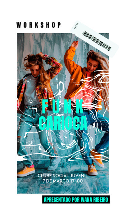 Instagram Story Maker Promoting a Funk Dance Social Club for the Youth 6474e