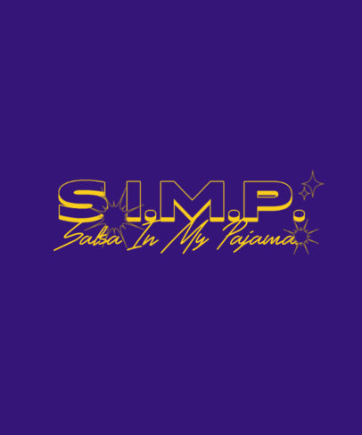 T-Shirt Design Maker Featuring a SIMP-Inspired Phrase with a Glass Crack