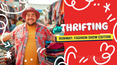 Intro Video Maker Featuring a Fashion Show Edition for a Thrifting Vlogger
