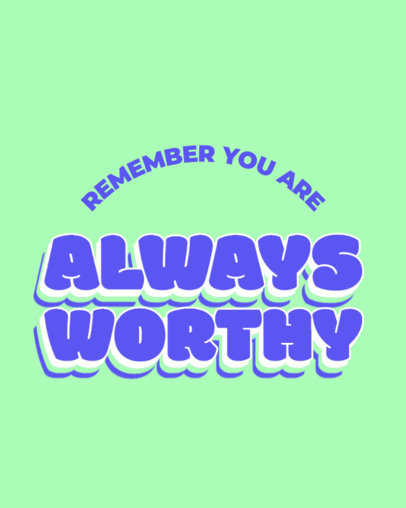 Instagram Post Creator with a Positive Quote for Mental Health in a Colorful Font