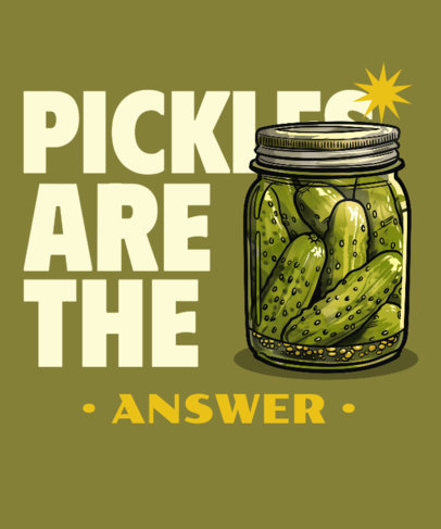 T-Shirt Design Maker for Food Enthusiasts Featuring a Pickle-Themed Illustration