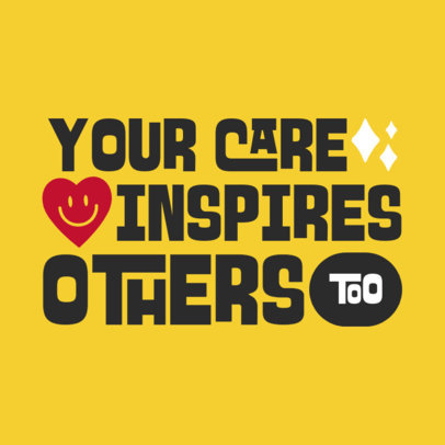 Instagram Post Template with a Quote for Mental Health and a Smiling Heart