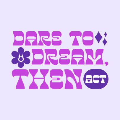 Groovy-Style Instagram Post Maker with an Inspirational Quote and a Happy Flower