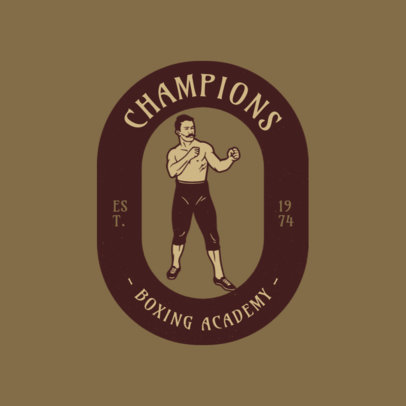 Boxing Academy Logo Creator Featuring a Boxer Illustration