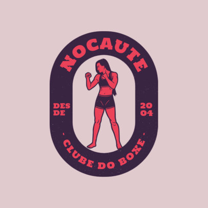 Professional Boxing Club Logo Creator with a Female Boxer Graphic