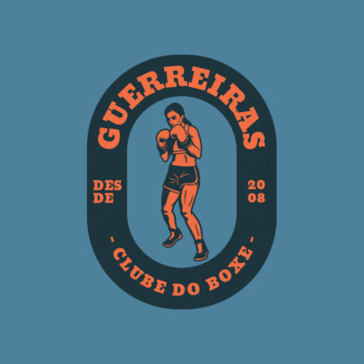 Logo Template with a Female Boxer Graphic for a Boxing Studio