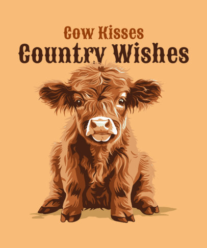 Country T-Shirt Design Generator Featuring a Cute Cow Illustration