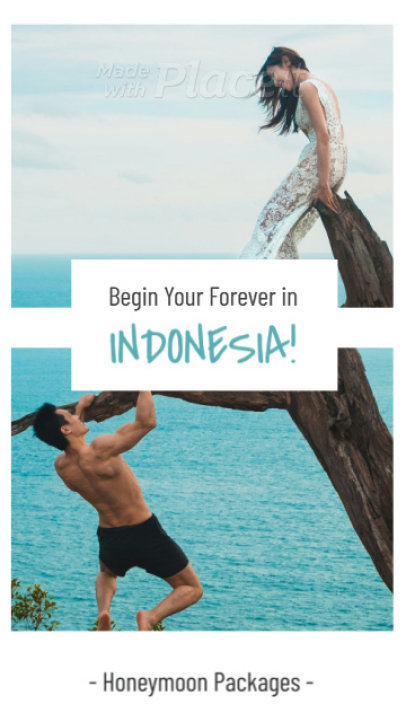 Instagram Story Video Maker for a Honeymoon Travel Package Ad