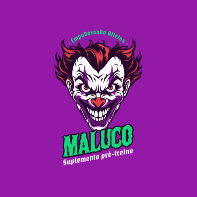 Logo Creator with an Evil Clown for a Pre-Workout Powder Supplement 6234b