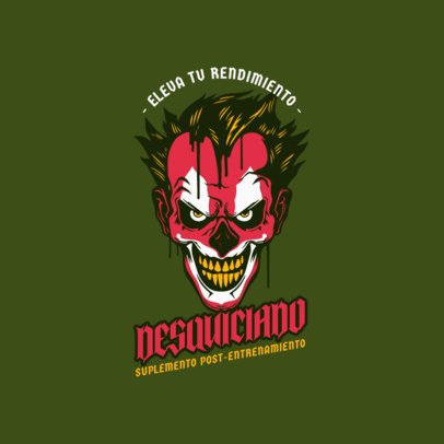 Logo Maker Featuring an Eerie Clown for a Post-Workout Powder Supplement 6234d