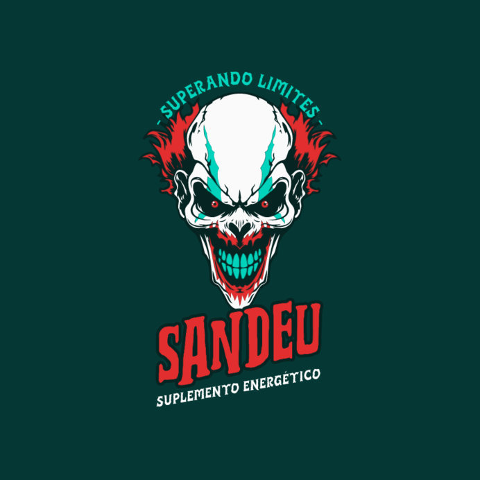Energy Supplement Brand Logo Template Featuring a Creepy Clown