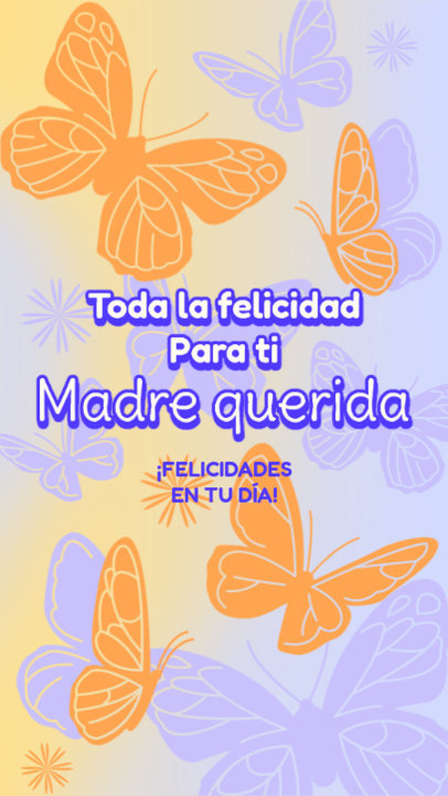 Instagram Story Generator Featuring Butterfly Graphics and a Mother's Day Quote 6488i