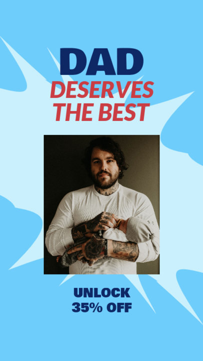 Instagram Story Template Featuring a Father's Day-Themed Discount Deal 6110j-6504