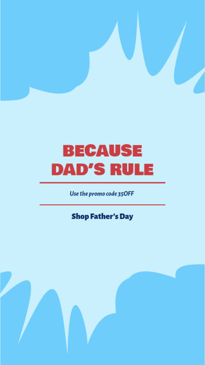 Instagram Story Template Featuring a Father's Day-Themed Discount Code 5393i-6504