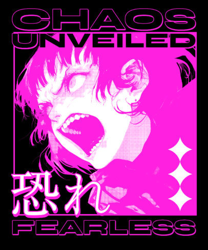 T-Shirt Design Maker Featuring an Anime Graphic and a Brutalism Aesthetic 6530
