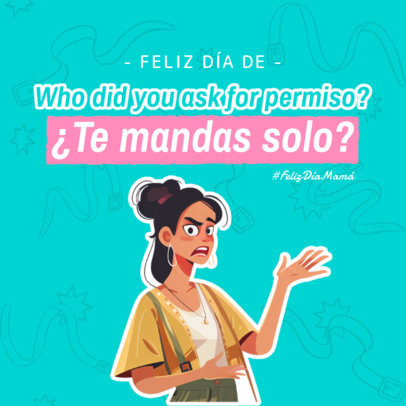 Instagram Post Creator Featuring an Illustrated Mother for Dia de las Madres