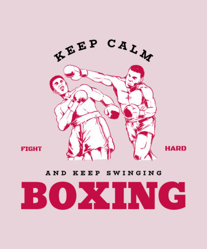 Illustrated T-Shirt Design Template Featuring Two Boxers Fighting