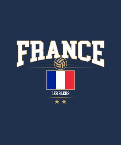T-Shirt Design Maker for a National Soccer Team Featuring a France Flag