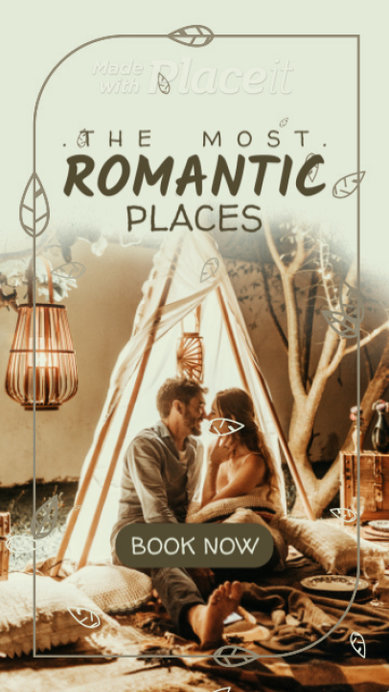 Instagram Story Video Maker Promoting Romantic Honeymoon Places