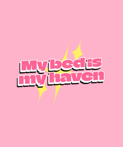 T-Shirt Design Template with a Bold Phrase About Bed Rotting