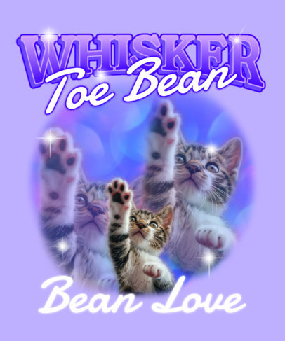 T-Shirt Design Maker Featuring Cute Kitty Toe Beans-Themed Graphics 6522a