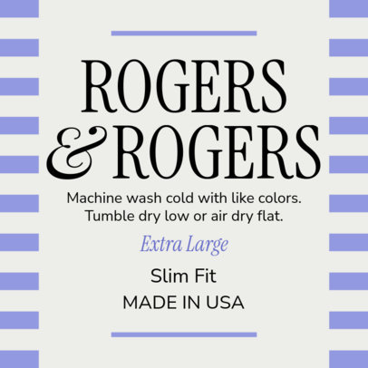 T-Shirt Label Generator for an Elegant Garment Brand 6537a