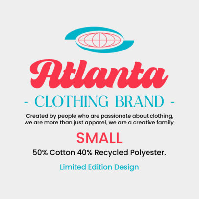 T-Shirt Label Template for a Retro Apparel Brand 6537c