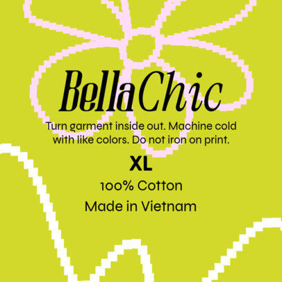 Chic T-Shirt Label Generator With Flower Silhouette Graphics 6537e