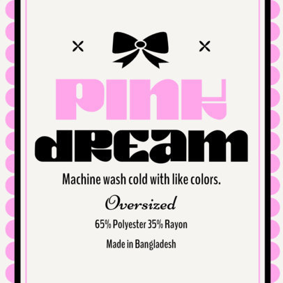 T-Shirt Label Maker Featuring a Bow Icon for a Girly Brand 6537h