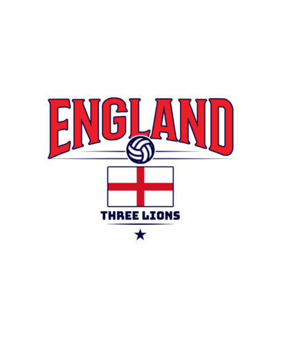 T-Shirt Design Template Featuring a Soccer Ball Graphic with an England Flag