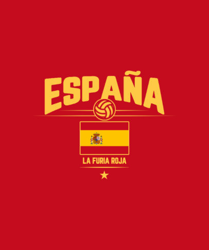T-Shirt Design Generator for a Spain Soccer Team Featuring a Ball Graphic