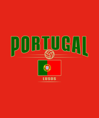 T-Shirt Design Template Featuring a Ball Graphic for a Portugal Team