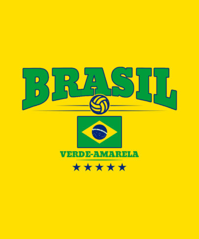 T-Shirt Design Creator Featuring a Brazilian Flag for a Soccer Team