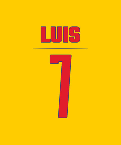 Back T-Shirt Design Generator with a Number for a Soccer Player